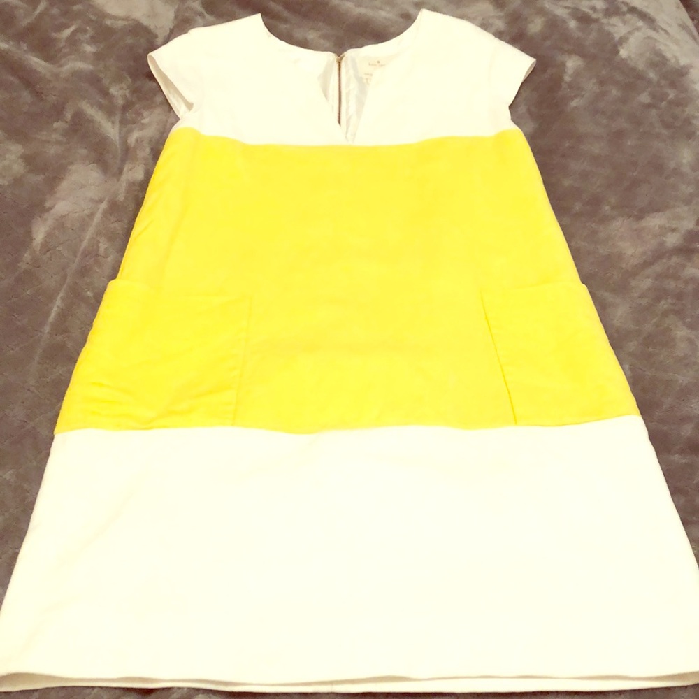 Kate Spade yellow/white color block dress